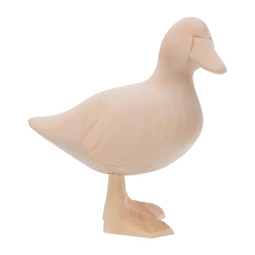 OFFSCH Estatuas de pato de madera sin terminar: pinta tus propias figuras de animales, esculturas de pato de madera talladas a mano, juguetes de grafiti para niños, manualidades para el hogar y la