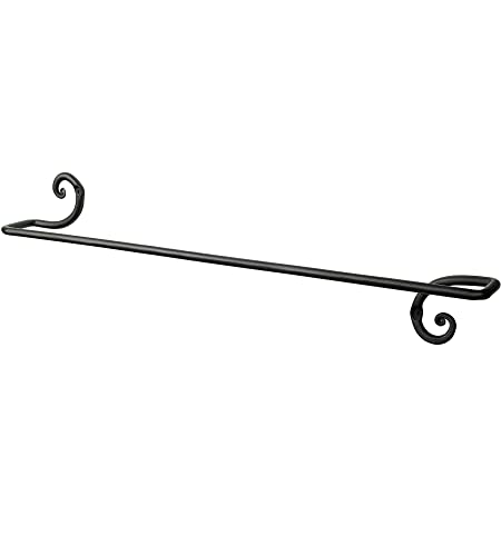 La Mejor comparativa de Muebles de baño negro al mejor precio. 37 RTZEN Toallero para Baño Negro de Hierro Forjado a Mano - Porta Toallas Vintage con Detalle de Remolino para Hogar u Oficina - Colgador de Toallas de 61 cm Ideal para Toallas...