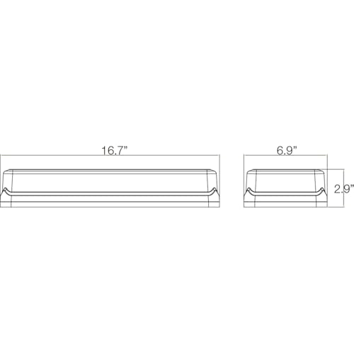 Image of Buyers Products 8891092 16.5 inch Rectangular Mini Light Bar, Amber /Clear, 18 LEDs, 19 Flash Patterns, 15' Length with On /Off Switch, Warning Lights for Trucks & Trailers