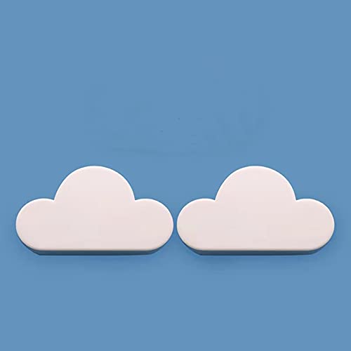 Cloud Magnetic Keychain,Magnetic Key Holder, Magnetic Key Holder Storage Hook, with Sticky Magnetic Key Ring Holder, Suitable for Wall Doors-,( 2 pcs White)