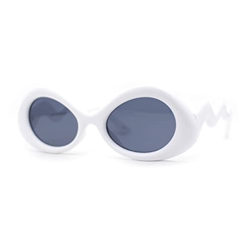 SA106 Wavy Down Temple Upside Down Cat Eye Thick Plastic Sunglasses