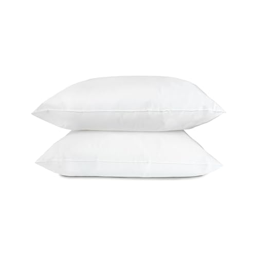 Lancashire Textiles Hospital Pillow Medical Grade Wipe Down Easy Clean Pillow – Hollowfibre Filled Pillows for Nursing Homes, Hospitals and Children’s Bed - 20" x 30" (2 Pack, 74cm x 48cm)