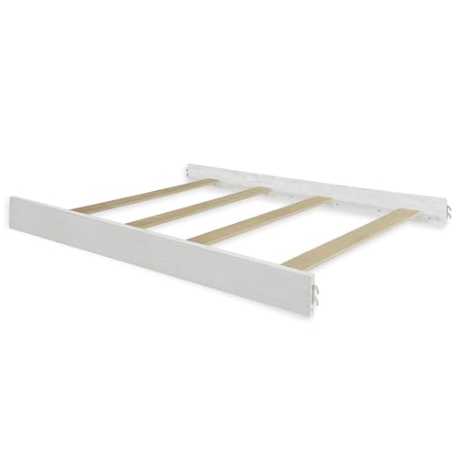 Image of Evolur Full-Size Bed Conversion Rails, Designed & Tested Cribs, Durable Hardwood Build with Secure Mattress Slats, Easy Assembly - Barnwood