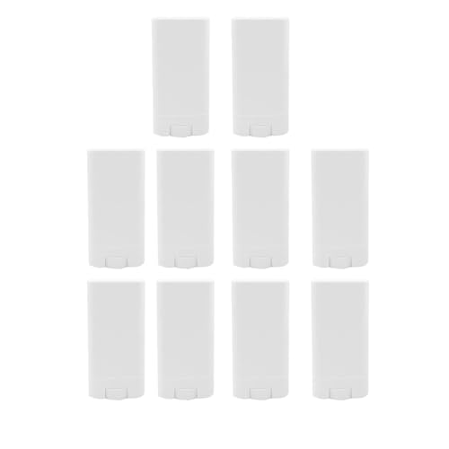 10 Pcs Empty Deodorant Containers 15ml/0.53oz Twist Up Refillable Plastic Deodorants Tubes PP Oval Deodorant Sticks for DIY Deodorants Lip Balm Solid Lotion