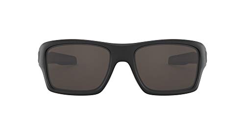 Oakley Men's OO9263 Turbine Rectangular Sunglasses, Matte Black/Warm Grey, 65 mm