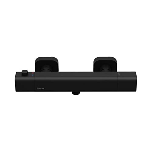 Mitigeur baignoire thermostatique pour douche moderne noire - 2