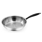 GRANDTIES Full-Clad Tri-Ply Stainless Steel Frying Pan Induction Cookware – 10 Inch Stainless Steel