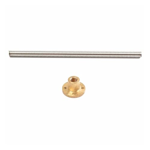 Metal Ball Screw nut 1pcs T8 Lead Screw Trapezoidal Rod Lead 12mm Length 100mm-1000mm with Copper Nuts(350mm)