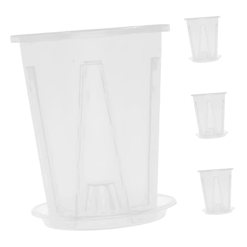 GAROZATION 4 Juegos De Macetas para Orquídeas, Macetas De Plástico Transparente para Plantas, Macetas para Orquídeas con Agujeros, Macetas para Viveros, Macetas Transparentes para Plantas,