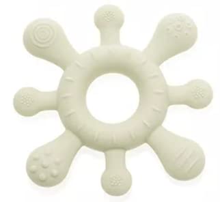 Image of Mostara Star Shape Rudder Baby Teether Ring for 6+ Months. Non-Toxic BPA Free Food Grade Silicone, Baby Tested for Easy Grip and Soothing Teething Pain (Ivory)
