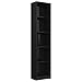 vidaXL Estantería 5 Niveles Estante de Libros Mueble Archivador Decoración Oficina Hogar Habitación Estable y Duradera de Aglomerado Negro Brillo