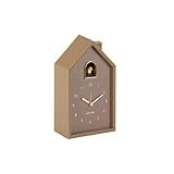 Karlsson Cuckoo ORO Réveil moderne - Marron - 15 x 11,5 x 20 cm - Rectangulaire - Plastique - Réveil pour chambre à coucher - Décoration de Noël - Cadeau pour elle