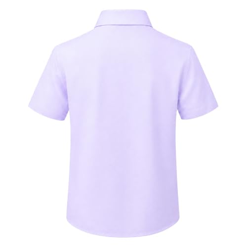 Image of Lilax Boys Classic Short Sleeve Button Down Casual Solid Dress Shirt