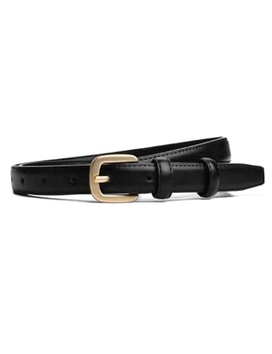 Womens Leather Belts Pin Buckle Classic Skinny Waist Belt for Jeans Dresses Pants