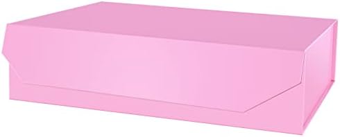 Extra Large Magnetic Pink Gift Box, 43 x 25.5 x 10cm, Folding Empty Large Pink Present Box, Luxury Reusable Extra Big Gift Box for Presents, Birthday, Christmas, Gift Wrapping (1 Pack)
