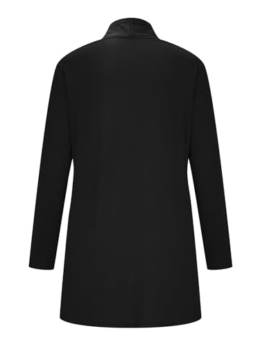 Image of Women's Drape Front Open Cardigan Casual Lightweight Long Sleeve Cardigans Flowy Tops with Pockets