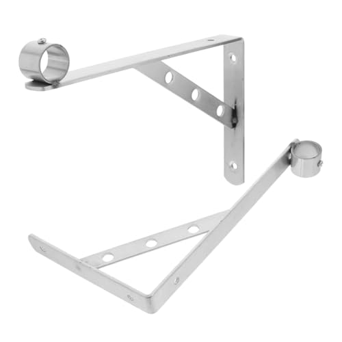 POPETPOP 2pcs Heavy Duty Closet Rod Brackets Stainless Steel Triangular Support for Wall Mounted Pole Holders for Efficient Drying of Bedding Space Saving Design for Compact Areas