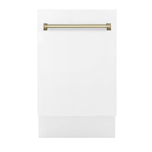 ZLINE Autograph 18 Compact Dishwasher with Champagne Handle