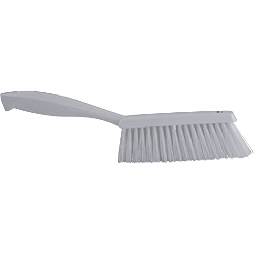 Image of Vikan 45875 Bench Cleaning Brush, Polypropylene /Polyester Soft Bristle Dustpan Brush & Sweeper With Handle, 14-Inch, White
