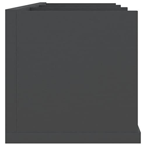 Estantería de pared gris de 75 cm con 3 compartimentos de madera para almacenamiento 6