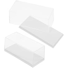 Healifty 64 Scale Car Model Storage Box Acrylic Display Case with White Base Dustproof Showcase for Diecast Vehicle Collectibles and Figurine Display
