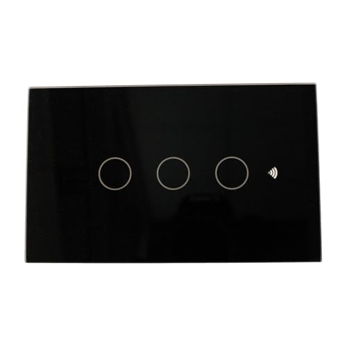 Interruttore Touch da Parete WiFi 2.4G + BLE + RF 433MHz, Vetro Temperato Nero, 3 Tasti, 120X72X38mm Per Scatola 503 Italiano, App TUYA Smart Life