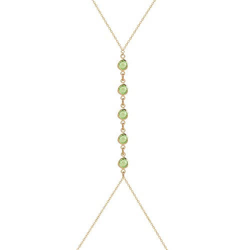 Gold Body Necklace for Women, Sexy Bikini Chain Body Necklace,(Green Crystal) by Concise Royal - Used condition - US$11.59