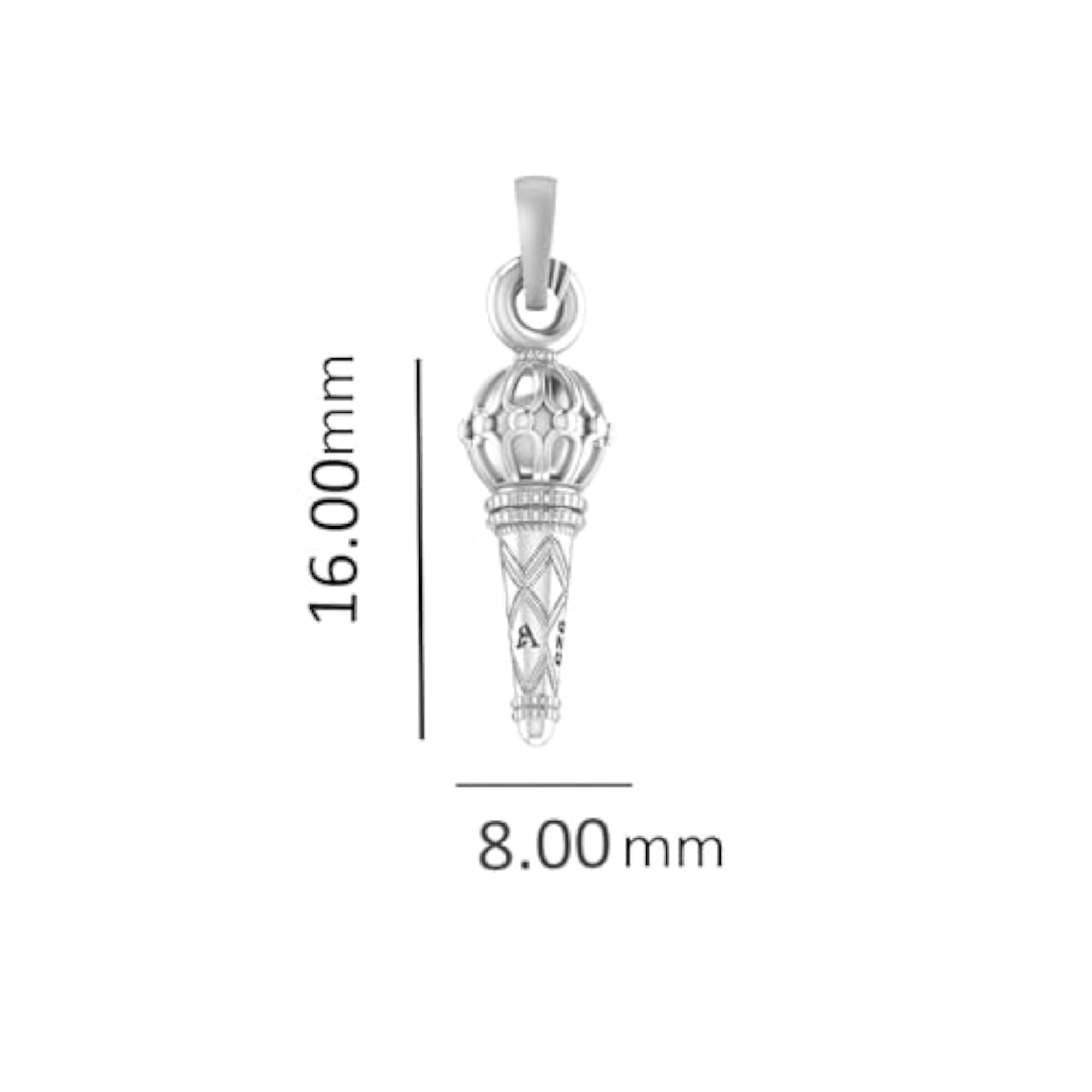 God Hanuman Sterling Silver Bajrang Bali Gada Pendant