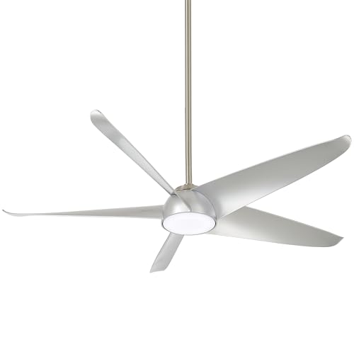 Minka-Aire F771L-BN/SL Ellipse 60" Ceiling Fan with LED Lights, Brushed Nickel by MINKA-AIRE - Used condition - US$211.43