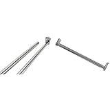 Design House 206045 Adjustable 30 48-inch Closet Rod, Polished Chrome, inch inch & The Hillman Group 852651 18-Inch to 30-Inch Adjustable Closet Rod 1-Inch Diameter, Zinc Plated
