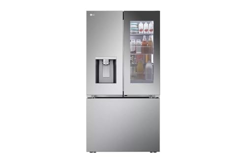 Image of LG LRYKC2606S, 26 cu. ft. Smart Mirror InstaView Counter-Depth MAX French Door Refrigerator with Four Types of Ice