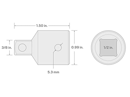 Image of TEKTON 1 /2 Inch Drive (F) x 3 /8 Inch (M) Impact Reducer | SIA23101
