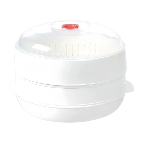 Vaporera microondas – Cuenco de cocina con tapa, recipiente resistente al calor para albóndigas de arroz | Herramienta para preparar comidas en la cocina, hogar, apartamento, hotel, re