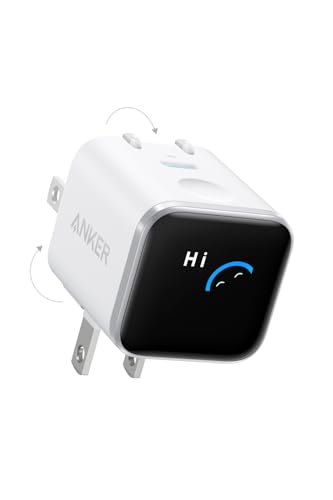 Anker Nano Charger (45W, Display, スイングプラグ) ホワイト USB PD USB-C 急速充電器【PSE技術基準適合/...