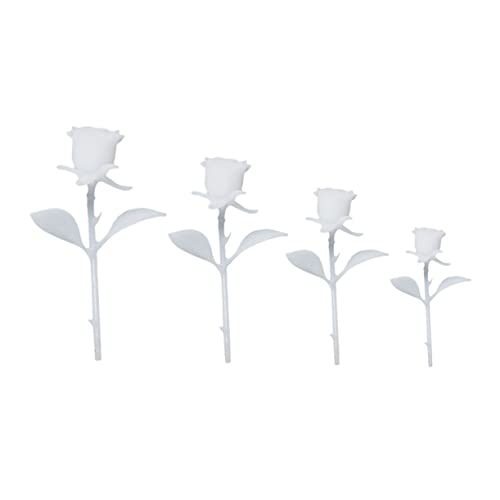 DECORNIJIA 4pcs Miniature Rose Model Ornament Handmade DIY Crystal Epoxy Rose Craft Decoration for Home Store for Craft Lovers