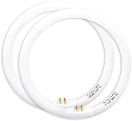 Celiwace 7 inch T5 22W Circular Fluorescent Bulb FCL Round Light Replacement for Zadro Floxite Rialto Makeup Magnifying Vanity Mirror Daylight 2 Pack
