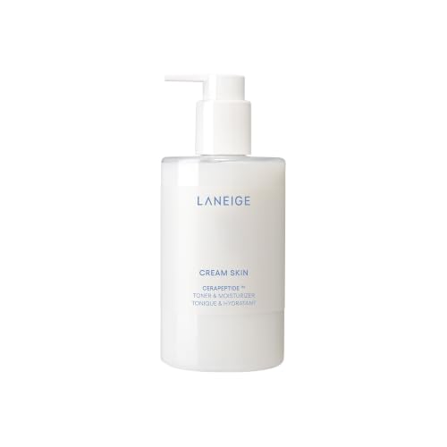 LANEIGE Cream Skin Toner &amp; Moisturizer: Lightweight Refillable Korean Milky Toner with Ceramide &amp; Peptide for Hydration, Firming, &amp; Barrier Support