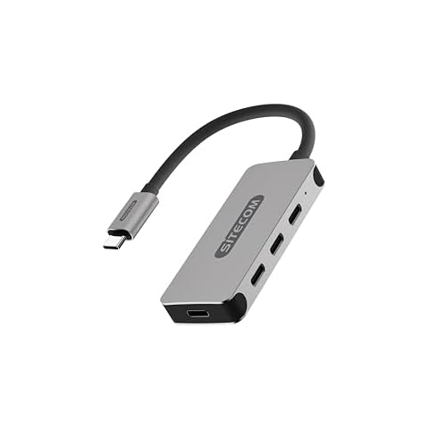 Sitecom CN-385 interface hub USB 3.2 Gen 1 (3.1 Gen 1) Type-C 5000 Mbit/s Aluminium, Black Cover