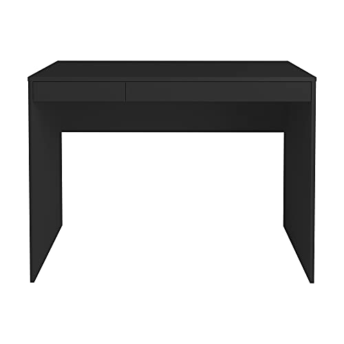 Escrivaninha 2 Gavetas,1 metro, Simples e Versátil, Preto, College Artany