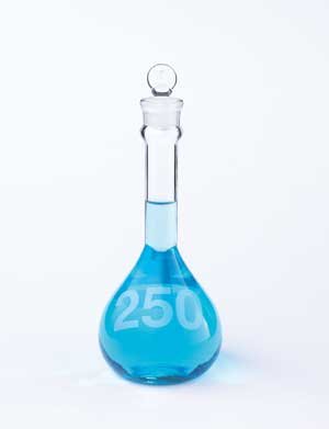 Kimax Borosilicate Glass Class A Heavy-Duty Wide Mouth Volumetric Flask with Glass Stopper, 0.08ml Tolerance, 10ml Capacity Case of 6