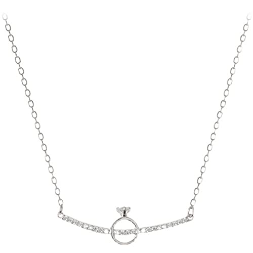 Collier couronne incurvée en argent 925 et zircon pour femme