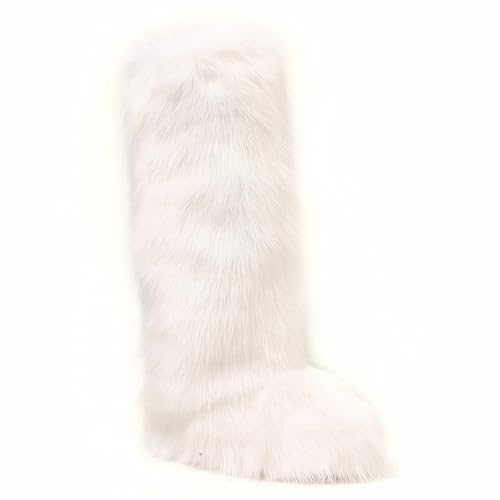 MRTAILOR Knee High Furry Faux Fur Snow Boots for Women