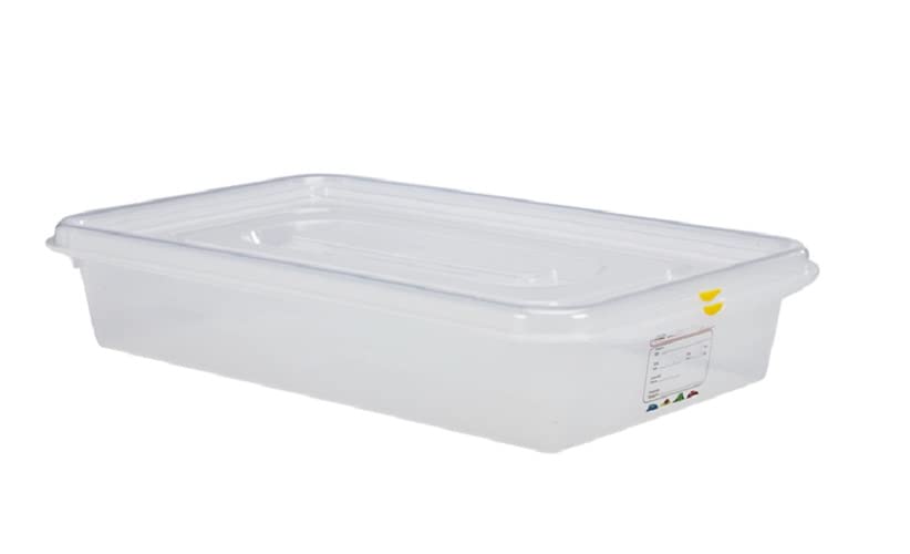 Sunware Gastronorm 1/1 - Contenedor de alimentos con tapa hermética, 13 litros, 530 x 325 x 100 mm, transparente