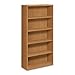 HON 10755CC Five Shelf 36w x 13 1/8d x 71h Harvest 10700 Series Wood Bookcase