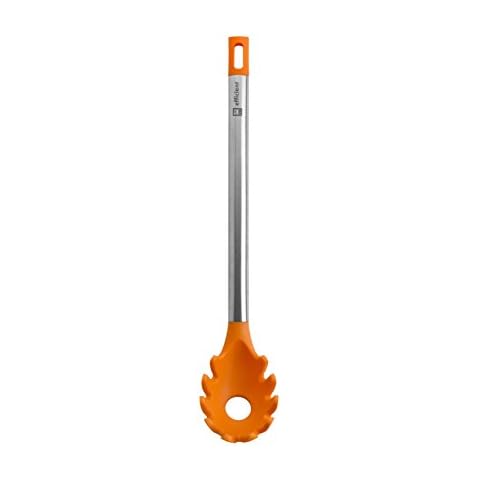 BRA Efficient Cuchara de Pasta de Acero INOX con Mango de Silicona Naranja Cover