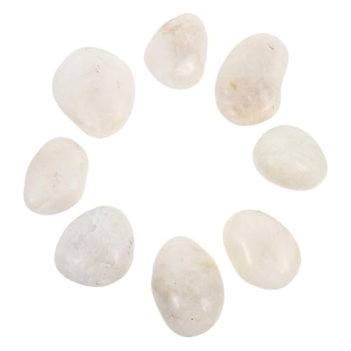 OUNONA 8個手作りキット 用ホワイト絵画用石ころ ペイントクラフト用スムーズホワイトペブル 男子女子の科学工作やおままごとに
