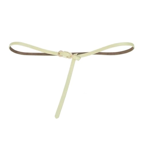 Decorative Belt Women Leather Thin Waistband With No Hole Design Decorative Belt With Waist Seal Two-layer for Country Concert Outfit(10001- Light Green)