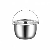 predolo Fetttopf mit Strainer und Grip hitzebeständig Edelstahl Fetttopf mit Sieb großes Fassungsvermögen Öl-Aufbewahrungseimer aus Edelstahl für Küche, 3L