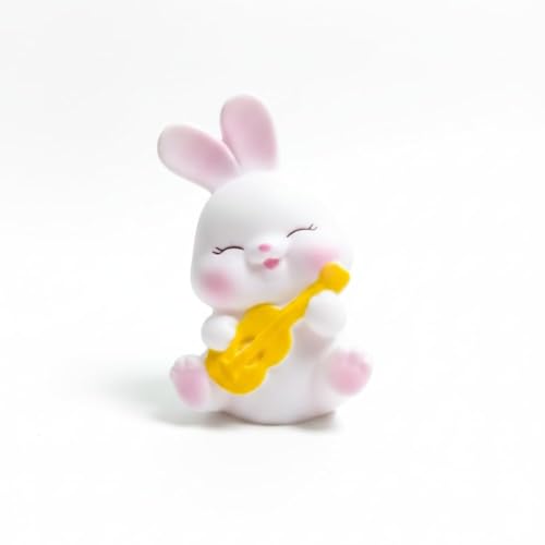 Image of S-Mart Cute Guitar Rabbit Night Light Lamp - Yellow LED Decorative Lamp for Kids, Teens & Adults - Adorable Gift for Birthday, Valentine's Day, Christmas - Battery Included