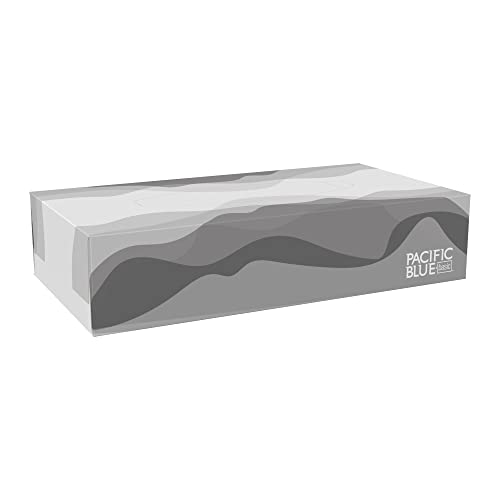 Georgia-Pacific Blue Basic By Pro 2-Ply Facial Tissue, Flat Box, 47410, 100 Sheets Per Box, 30 Boxes Per Case, White #TOP4